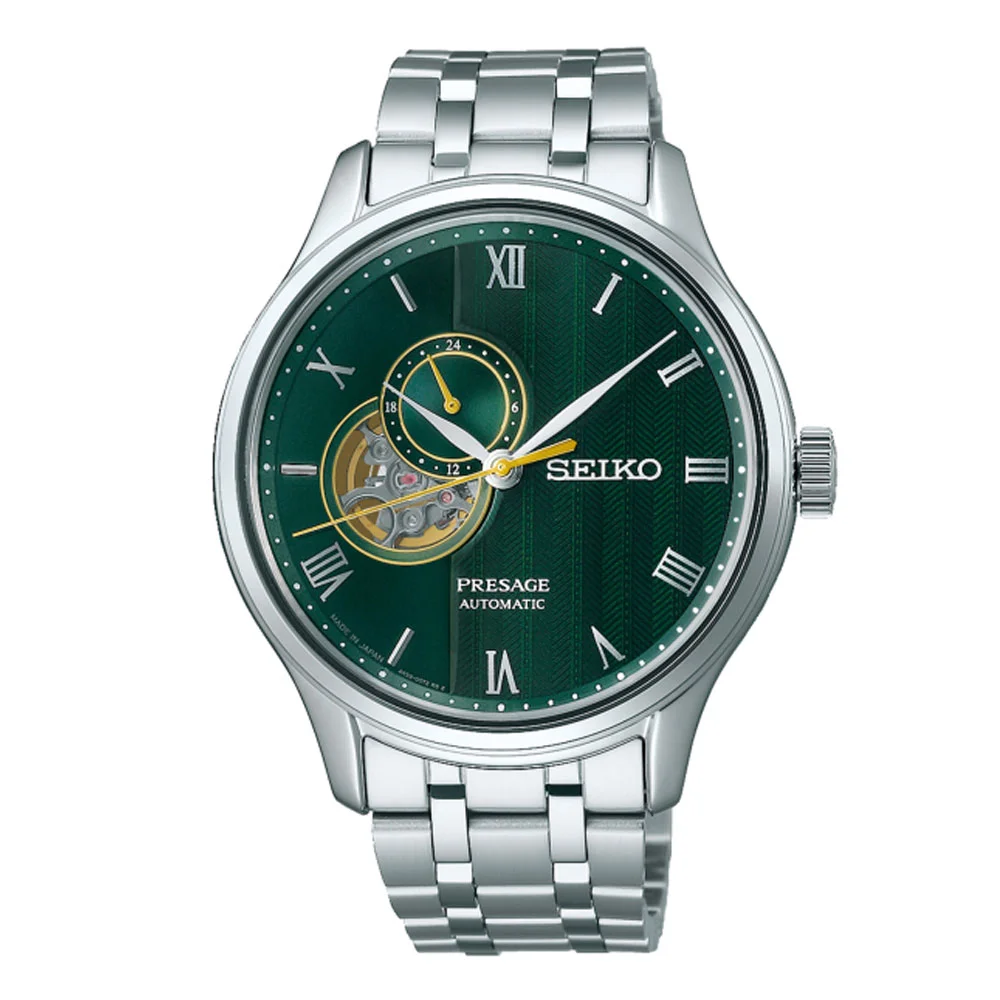 Φωτογραφία προϊόντος: SEIKO Presage Japanese Zen Gardens in Fern green Automatic Silver Stainless Steel Bracelet SSA463J1