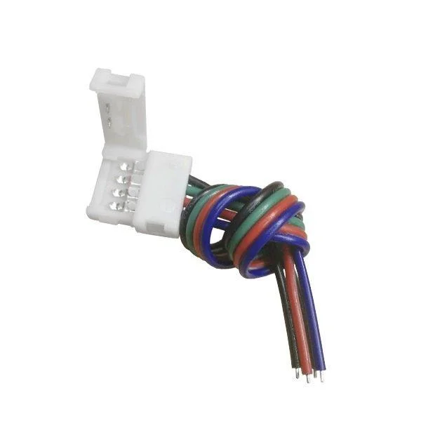 Φωτογραφία προϊόντος: [:el]Μονός Connector 10mm 15cm Για Ταινία LED 7.2 + 14.4 Watt RGB[:en]Connector With Cable 10mm 15cm for LED Strip 7.2 + 14.4 Watt RGB[:]