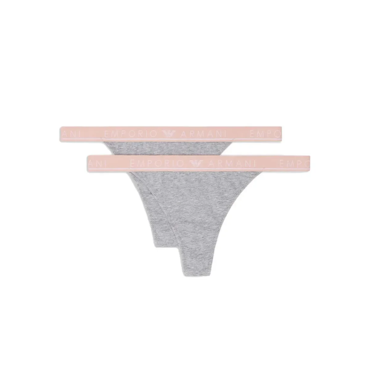 Φωτογραφία προϊόντος: Emporio Armani Γυναικείο String Shiny Logo - Διπλό Πακέτο, Χρώμα Ανοιχτό Γκρι