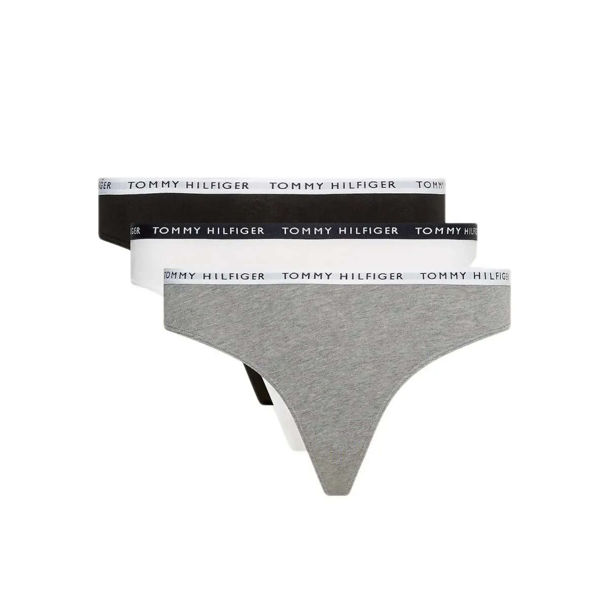 Φωτογραφία προϊόντος: Tommy Hilfiger Γυναικείο String Recycled Cotton Thong - Τριπλό Πακέτο, Χρώμα Medium Grey Htr-White-Black