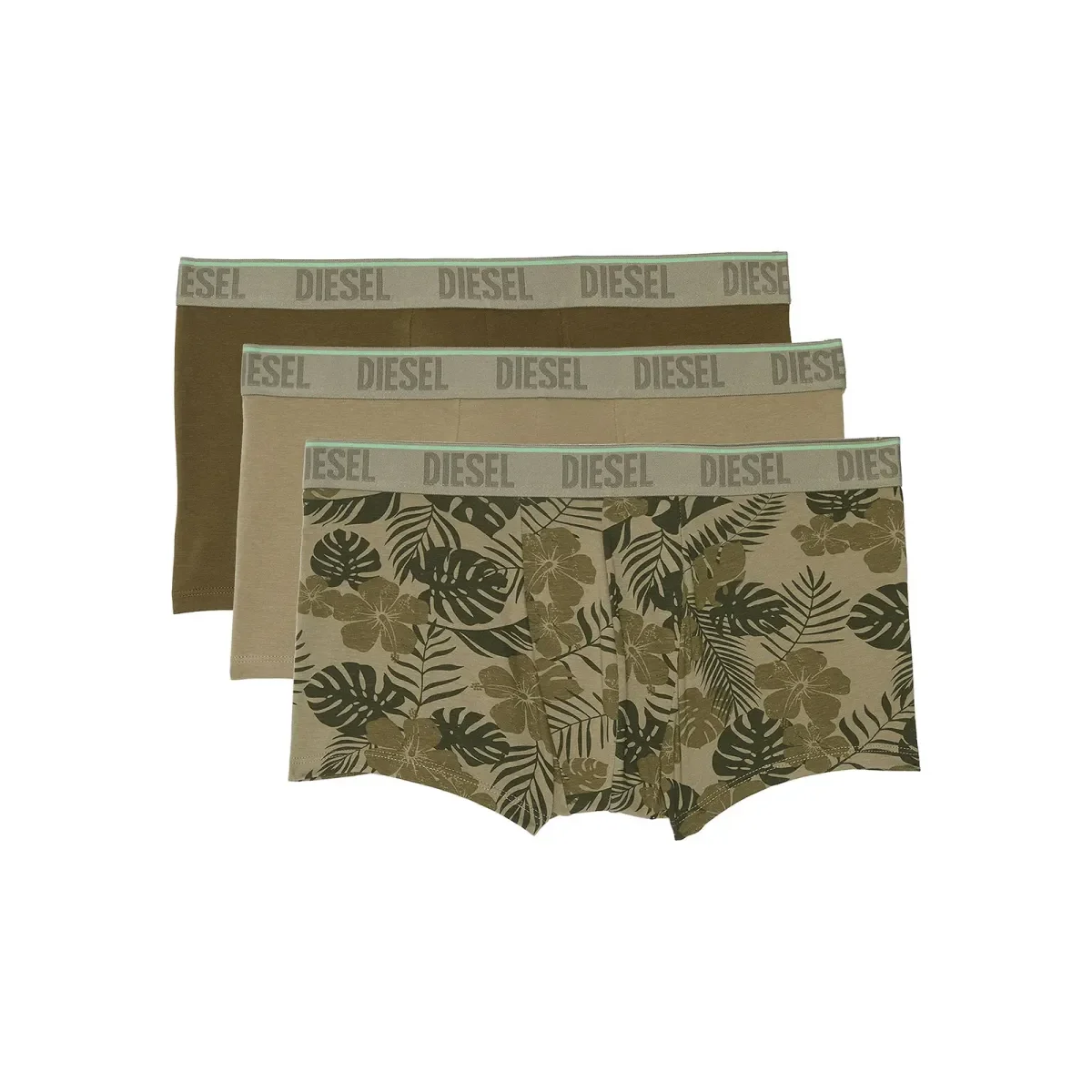 Φωτογραφία προϊόντος: Diesel Ανδρικό Boxer Damien Tropical Print - Τριπλό Πακέτο, Χρώμα Χακί