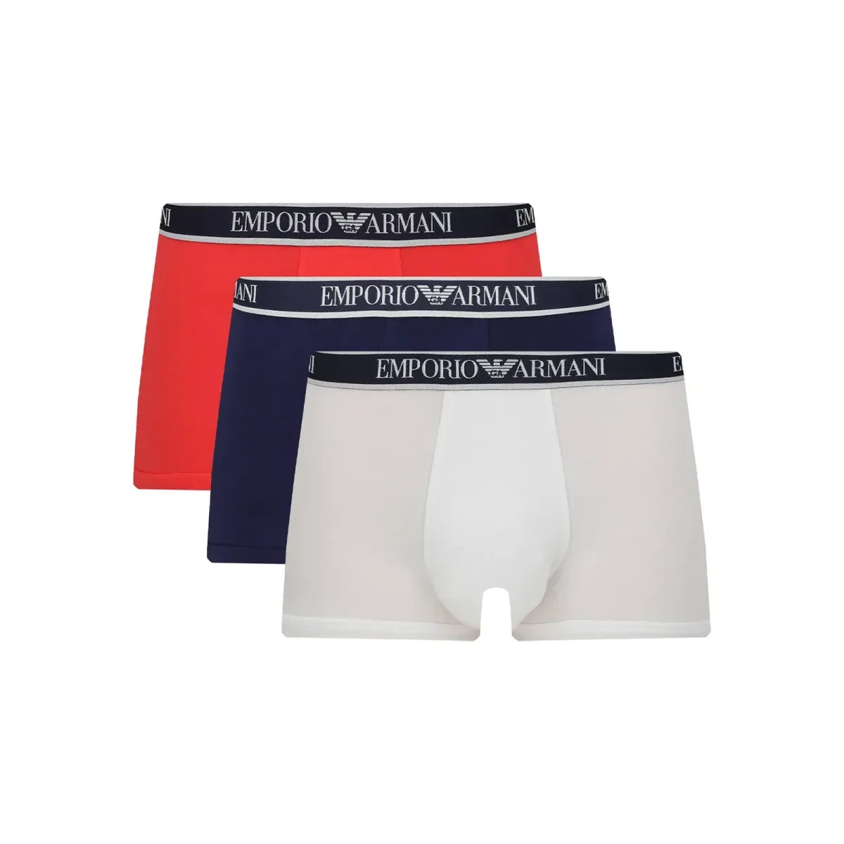 Φωτογραφία προϊόντος: Emporio Armani Ανδρικό Boxer Stretch Cotton Trunks - Τριπλό Πακέτο, Χρώμα Eclisse-Bitter-Bianc