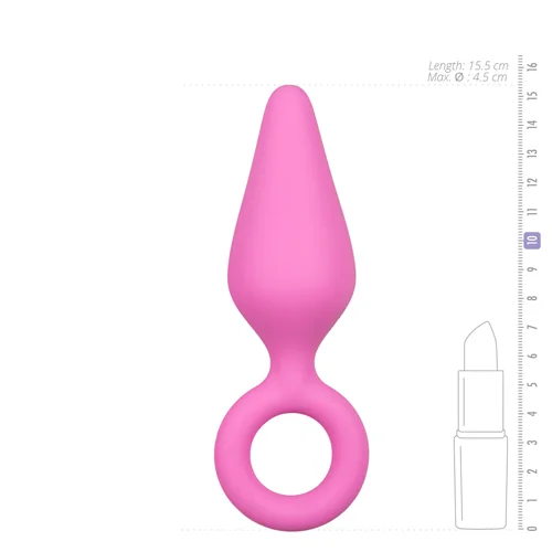Φωτογραφία προϊόντος: Easytoys Pink Buttplugs With Pull Ring Large Πρωκτική Σφήνα χρώμα ρόζ, 1τμχ