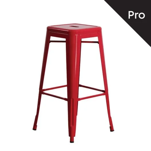 Φωτογραφία προϊόντος: RELIX Σκαμπό Bar-Pro, Στοιβαζόμενο, Μέταλλο Βαφή Κόκκινο