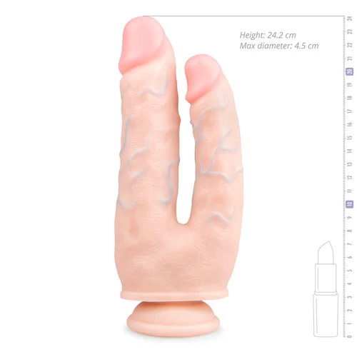 Φωτογραφία προϊόντος: Easytoys Double Dong Realistic Dildo Διπλό Ομοίωμα Δονητή Σε Χρώμα Μπέζ 25cm, 1 τμχ