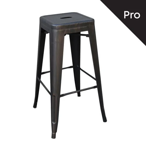 Φωτογραφία προϊόντος: RELIX Σκαμπό Bar-Pro H.67cm, Στοιβαζόμενο, Μέταλλο Βαφή Antique Black
