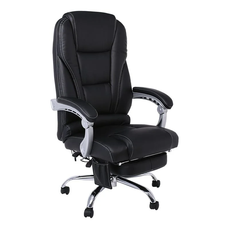 Φωτογραφία προϊόντος: BF8550 Massage Relax Πολυθρόνα Γραφείου Διευθυντή, Βάση Χρώμιο με Υποπόδιο, Pu Μαύρο