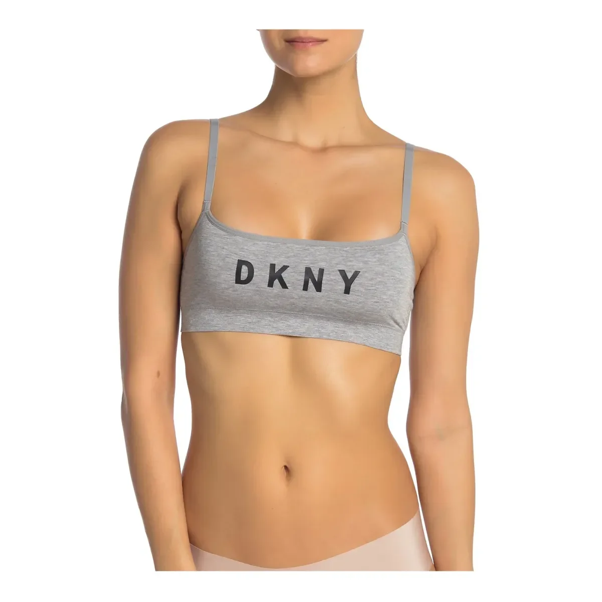 Φωτογραφία προϊόντος: DKNY Γυναικείο Μπουστάκι Seamless Scoop Logo, Χρώμα Γκρι