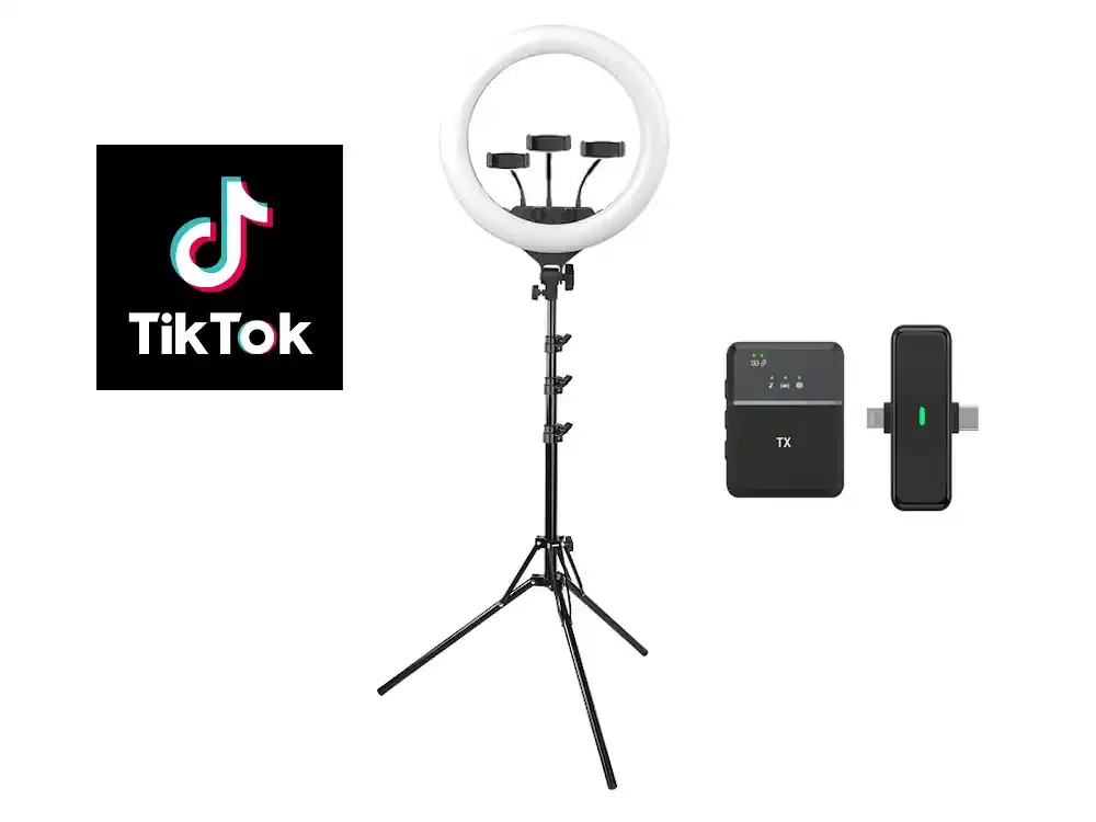 Φωτογραφία προϊόντος: Selfie Ring Light LED (200349)+Ασύρματο Πυκνωτικό Μικρόφωνο