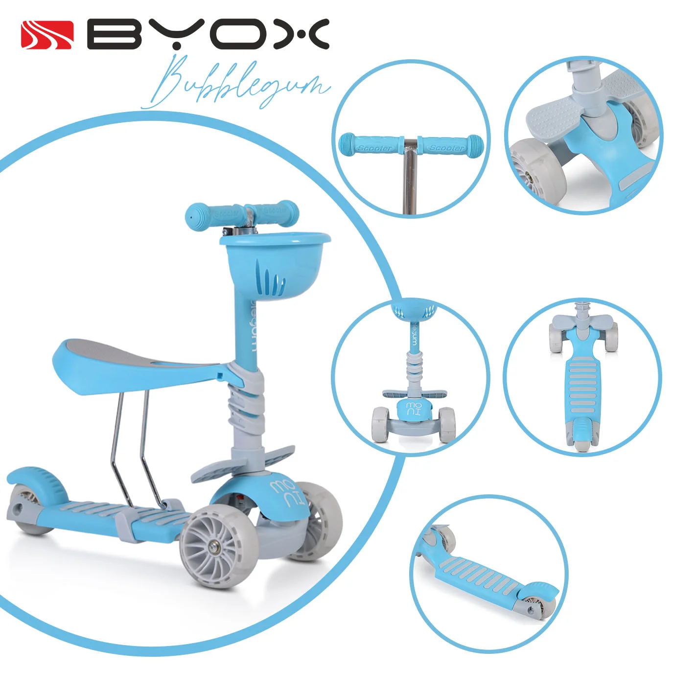 Φωτογραφία προϊόντος: MONI - Scooter Bubblegum blue - 3800146227265