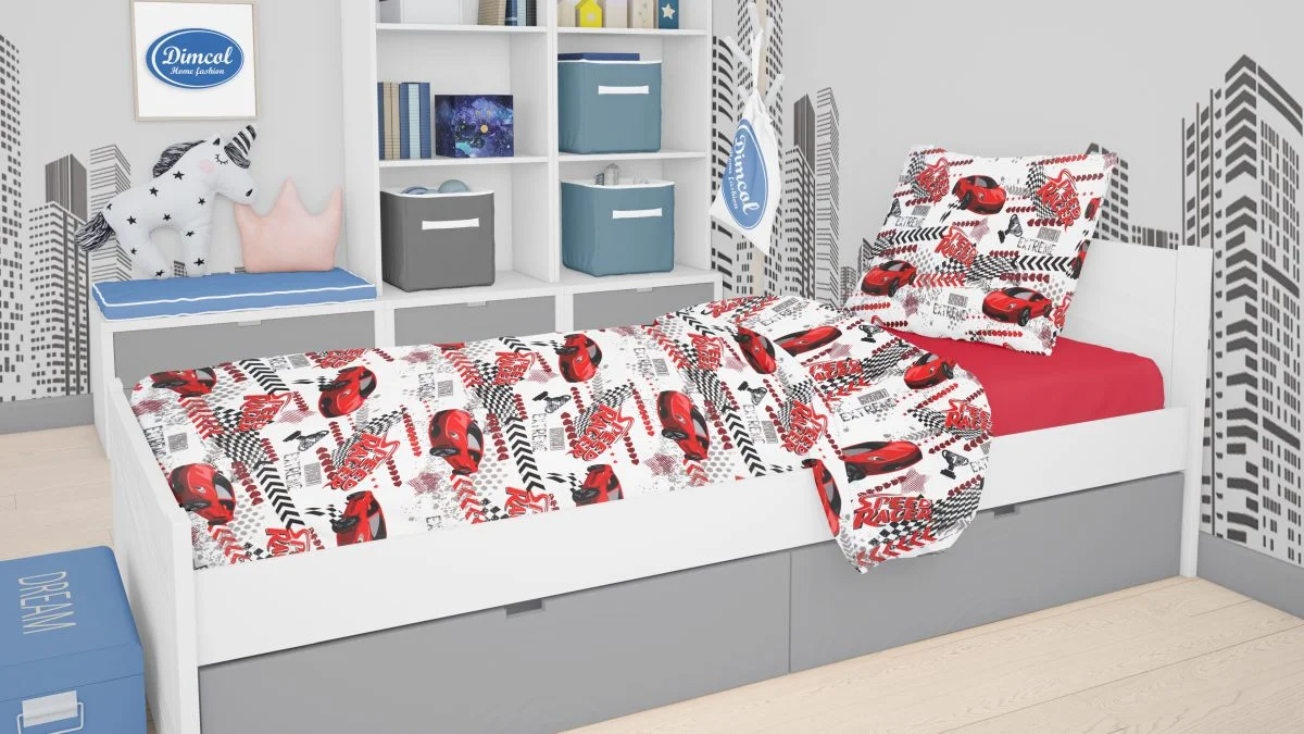 Φωτογραφία προϊόντος: Σετ Σεντόνια Polycotton Μονά 160x240εκ. Speed Racer 290 Dimcol