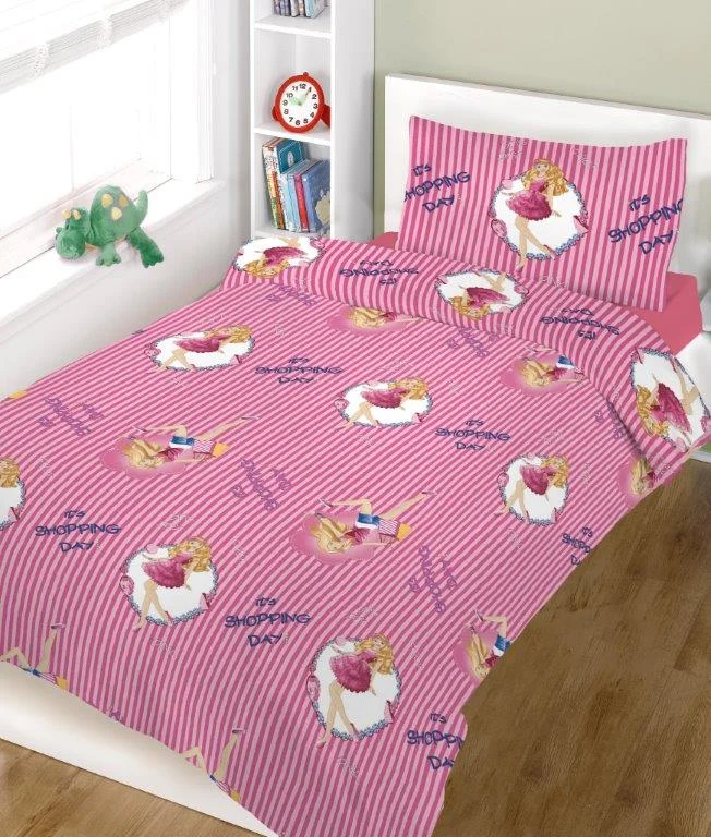 Φωτογραφία προϊόντος: Σετ Σεντόνια Polycotton Μονά 160x240εκ. Εμπριμέ Shopping Girl