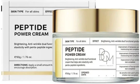 Φωτογραφία προϊόντος: Beauty of Majesty Bom Peptide Power Cream Ενυδατική + Αντιγηραντική Κρέμα Προσώπου με Υαλουρονικό Οξύ + Κολλαγόνο 30gr