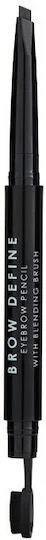 Φωτογραφία προϊόντος: MUA Brow Define Eyebrow Pencil With Blending Brush Μολύβι για Φρύδια Dark Brown