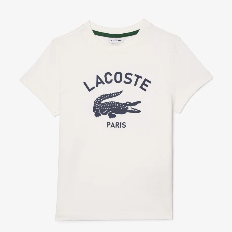 Φωτογραφία προϊόντος: T-shirt Παιδικό Lacoste Signature Print Cotton White