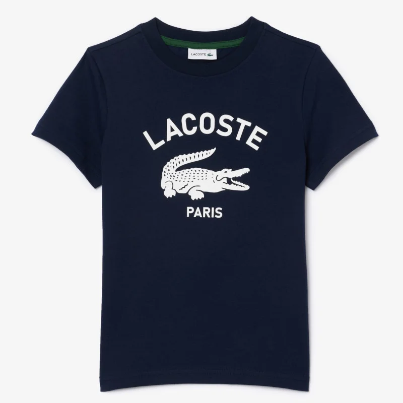 Φωτογραφία προϊόντος: T-shirt Παιδικό Lacoste Signature Print Cotton Navy blue