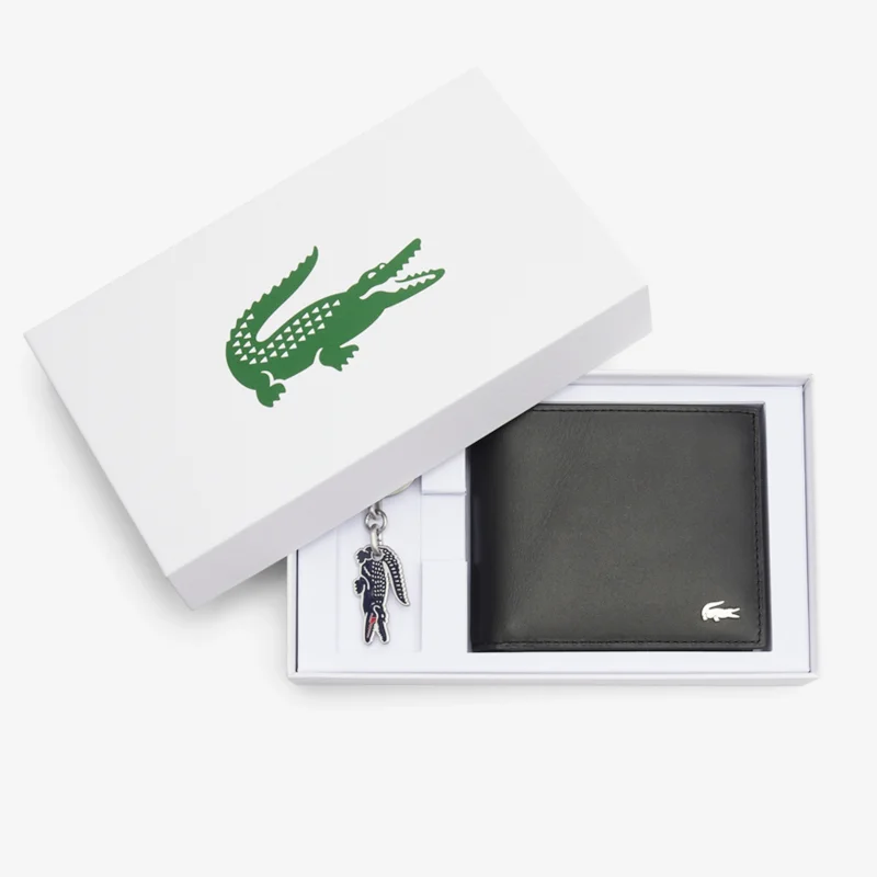Φωτογραφία προϊόντος: Lacoste Ανδρικό πορτοφόλι + Μπρελόκ Medium FG Leather Key Holder Billfold Black