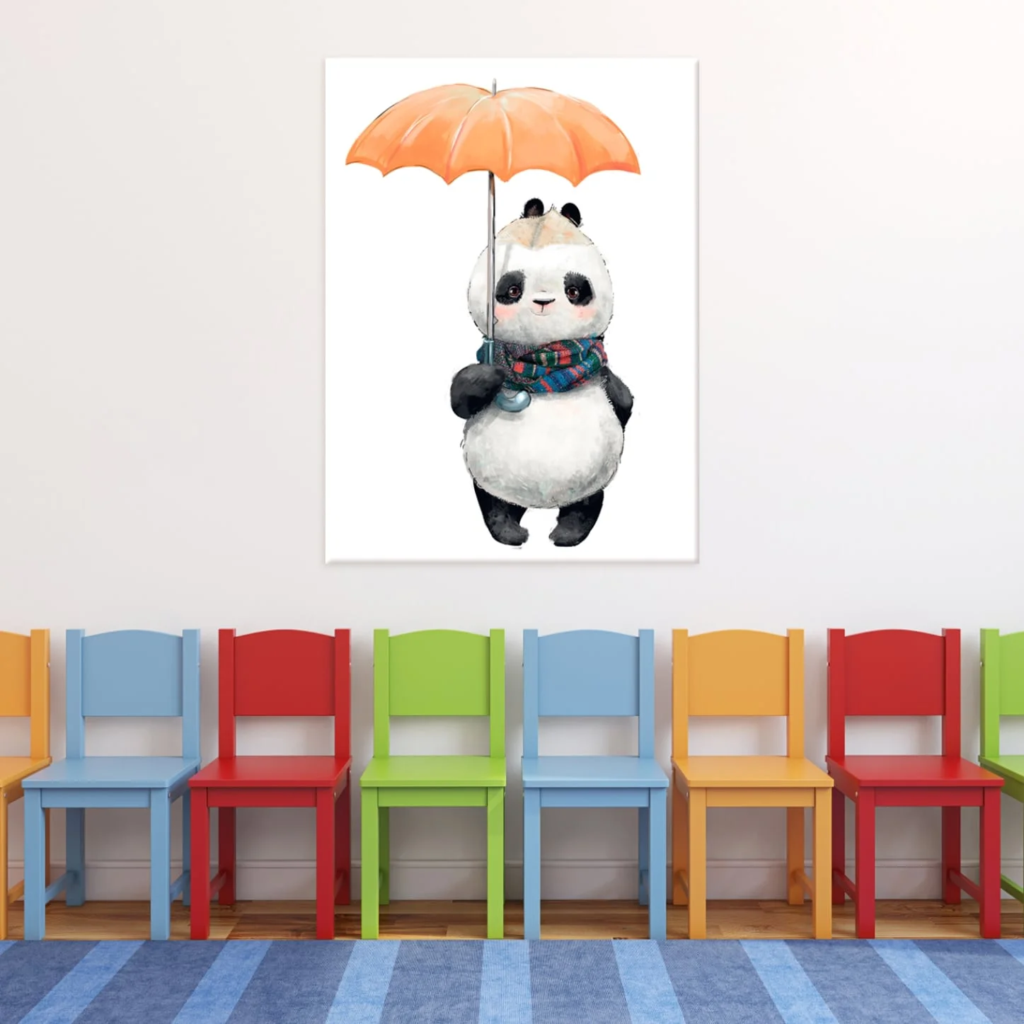 Φωτογραφία προϊόντος: Πίνακας Σε Καμβά - Happy Panda With Orange Umbrella