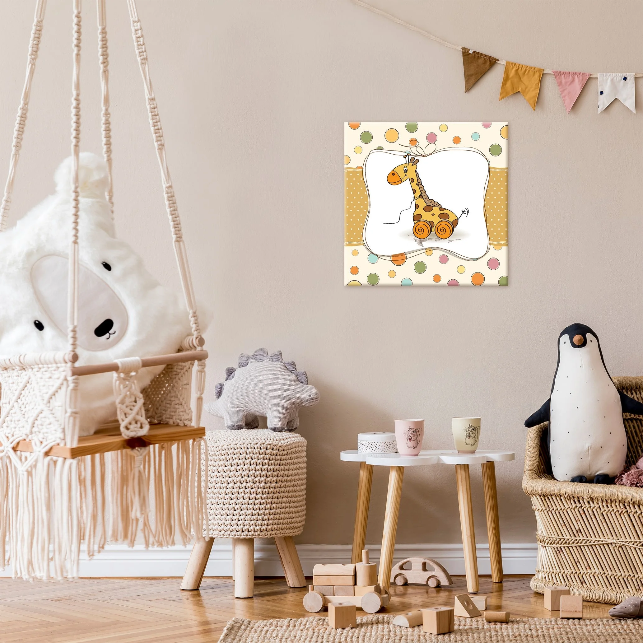 Φωτογραφία προϊόντος: Πίνακας Σε Καμβά - Wooden Toy Giraffe