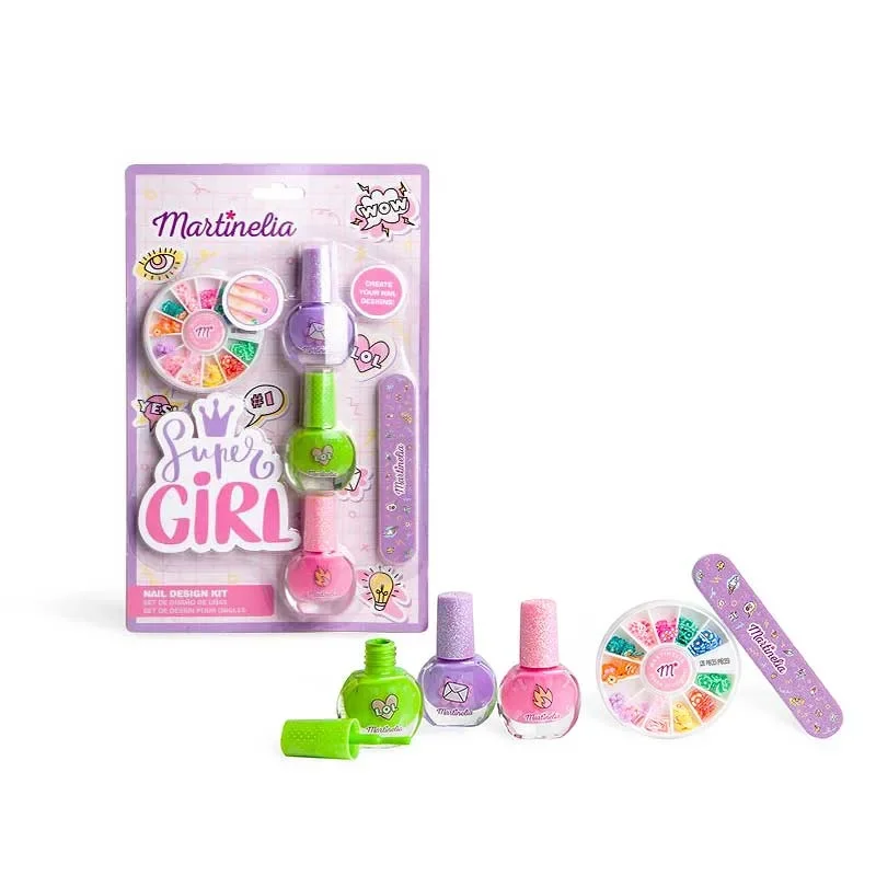 Φωτογραφία προϊόντος: Martinelia Super Girl Nail Design Kit Βερνίκια Νυχιών 3 x 4ml Λίμα Νυχιών Stick Μανικιούρ + Αυτοκόλλητα
