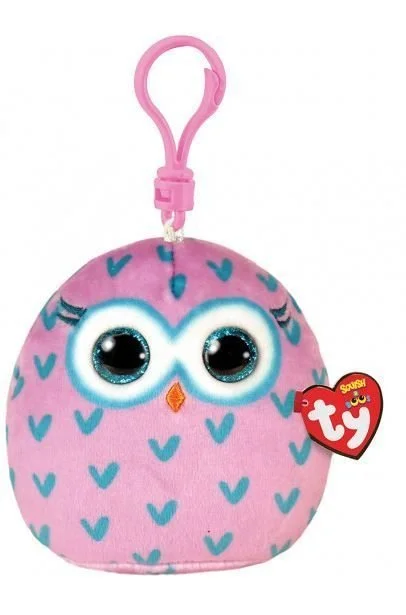 Φωτογραφία προϊόντος: ΟΕΜ TY Squishy Beanies Winks Χνουδωτό Κλιπ Κουκουβάγια Ροζ (1607-39573) Ροζ