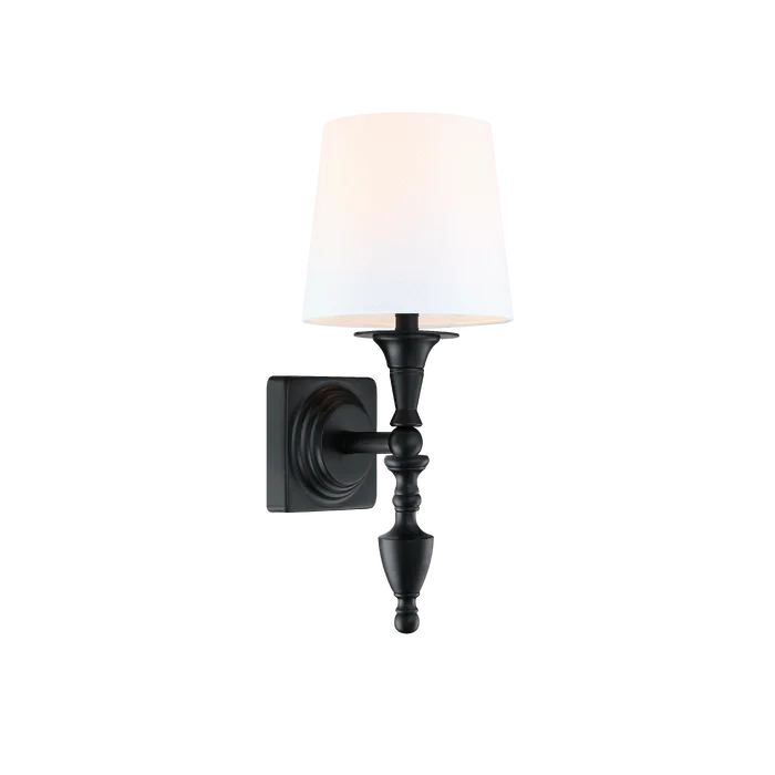 Φωτογραφία προϊόντος: COSMOLight Sconce Austin W01149BK-WH μαύρο ματ με λευκό καπέλο – κομψό και αρμονικό φωτιστικό τοίχου