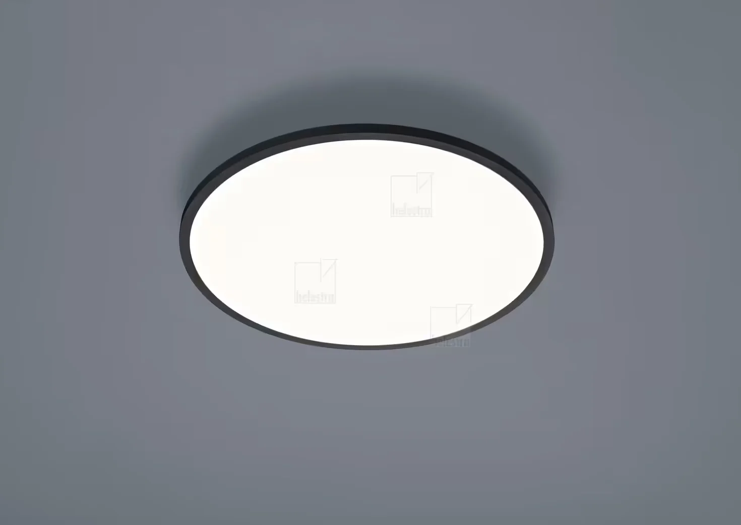 Φωτογραφία προϊόντος: Helestra Φωτιστικό Οροφής LED RACK Ultra-Flat Στρογγυλό Μαύρο Ματ 21W 2900K Dimmable IP20