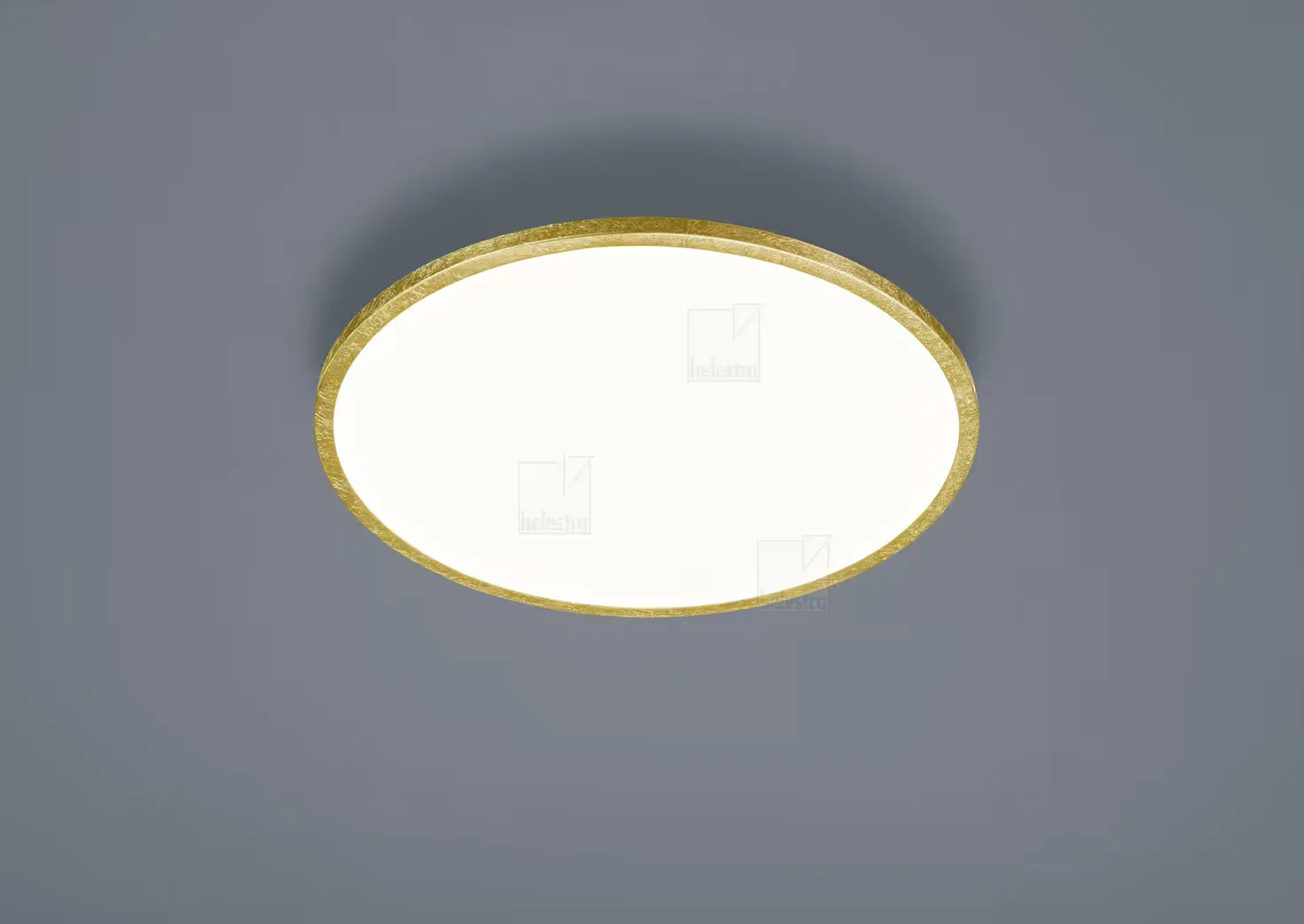 Φωτογραφία προϊόντος: Helestra Φωτιστικό Οροφής LED RACK Ultra-Flat Στρογγυλό Gold Leaf 21W 2900K Dimmable IP20 Χρυσό