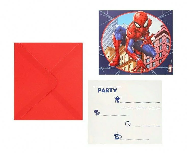 Φωτογραφία προϊόντος: ΟΕΜ Party Προσκλήσεις Decorata Spider-Man Crime Fighter (93951) Μπλε-Κόκκινο