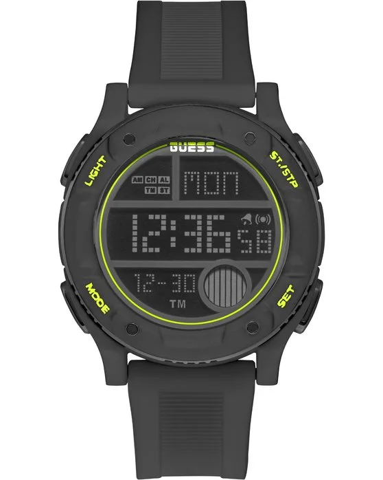 Φωτογραφία προϊόντος: GUESS WATCH ZIP CHRONOGRAPH BLACK RUBBER STRAP GW0225G3
