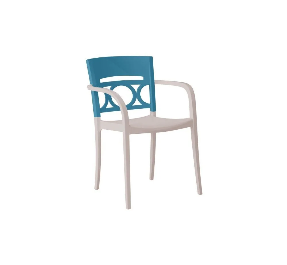 Φωτογραφία προϊόντος: Grosfillex France Moon πολυθρόνα Storm Blue - Linen 60x49x82cm