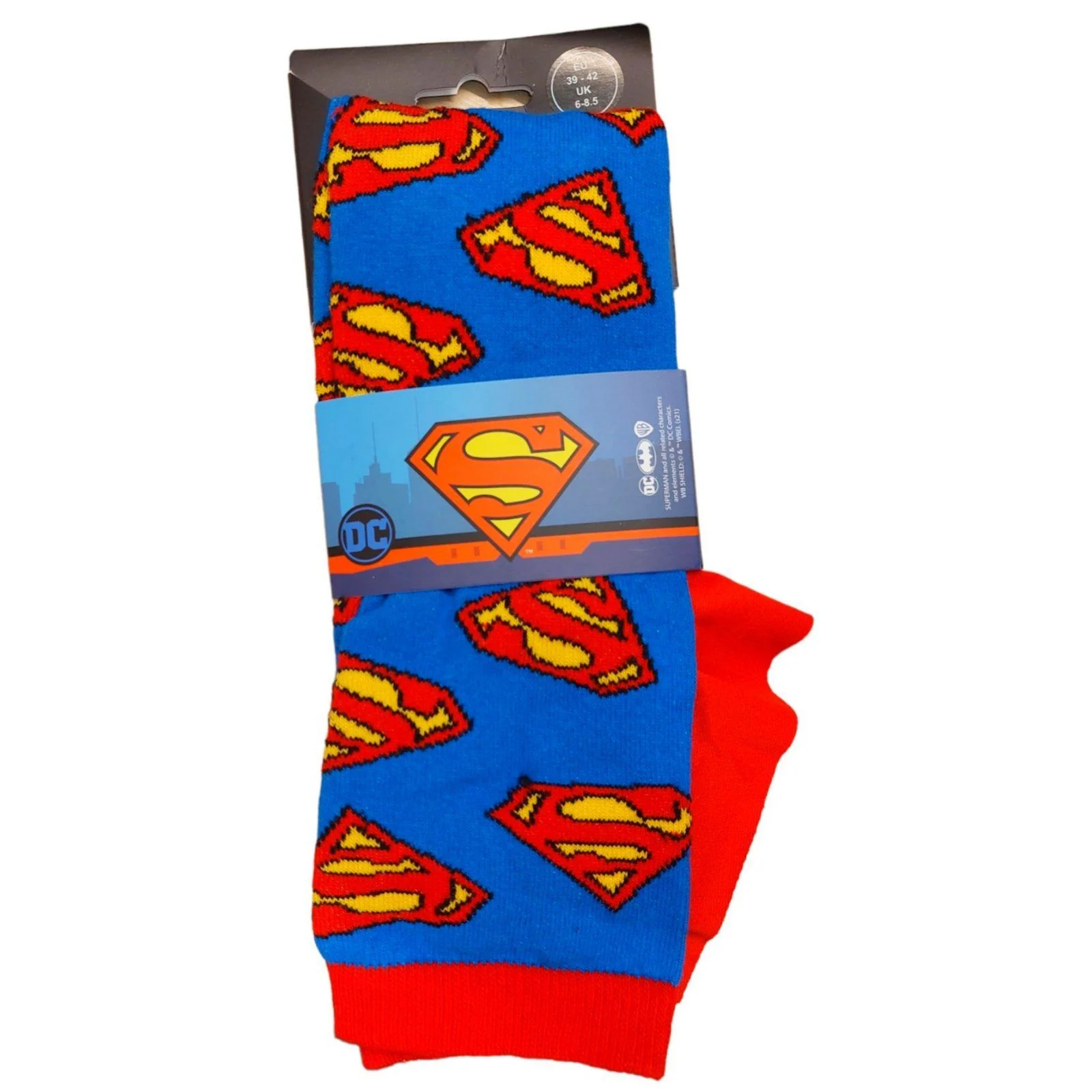 Φωτογραφία προϊόντος: Κάλτσες Γνήσιες Superman με μπέρτα 78% βαμβάκι νούμερο 39-42