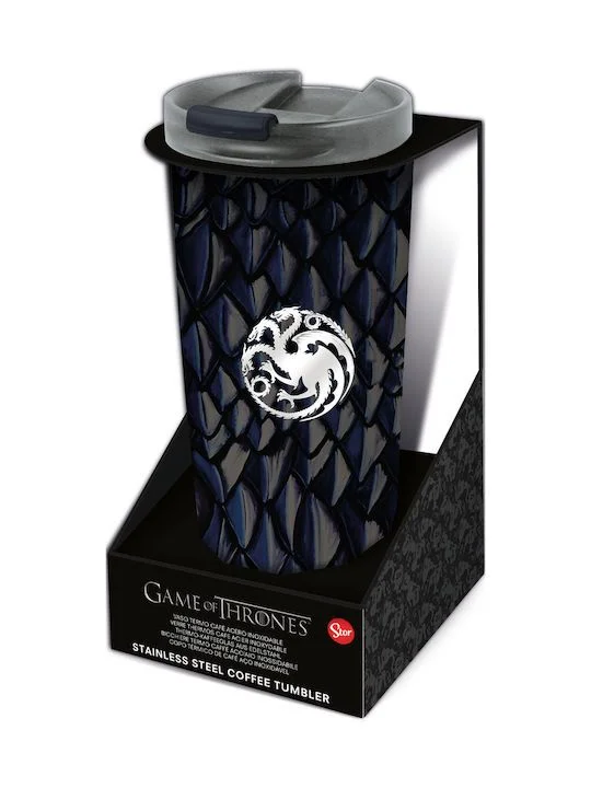 Φωτογραφία προϊόντος: Stor Game Thrones Κούπα Μεταλλική θερμός με Καπάκι Μαύρη 425ml