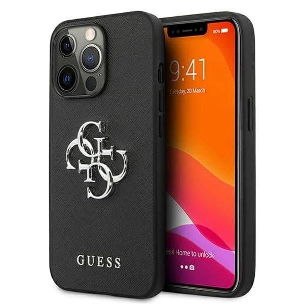 Φωτογραφία προϊόντος: Guess Saffiano 4G Big Metal Logo - θήκη για Apple iPhone 13 / Pro - Μαύρο