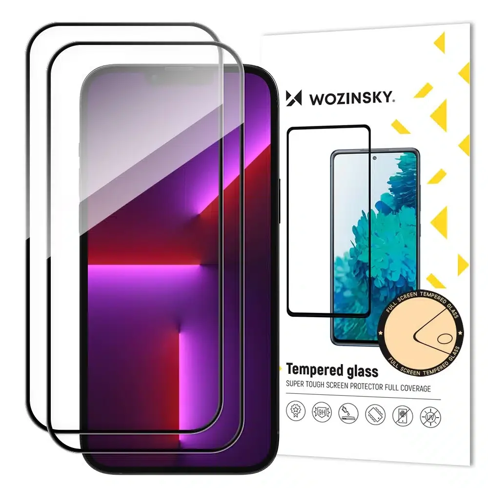 Φωτογραφία προϊόντος: Wozinsky Set of 2x Super Durable Full Glue Tempered Glass Full Screen with Frame Case Friendly - θήκη για Apple iPhone 14 Pro Max - Μαύρο