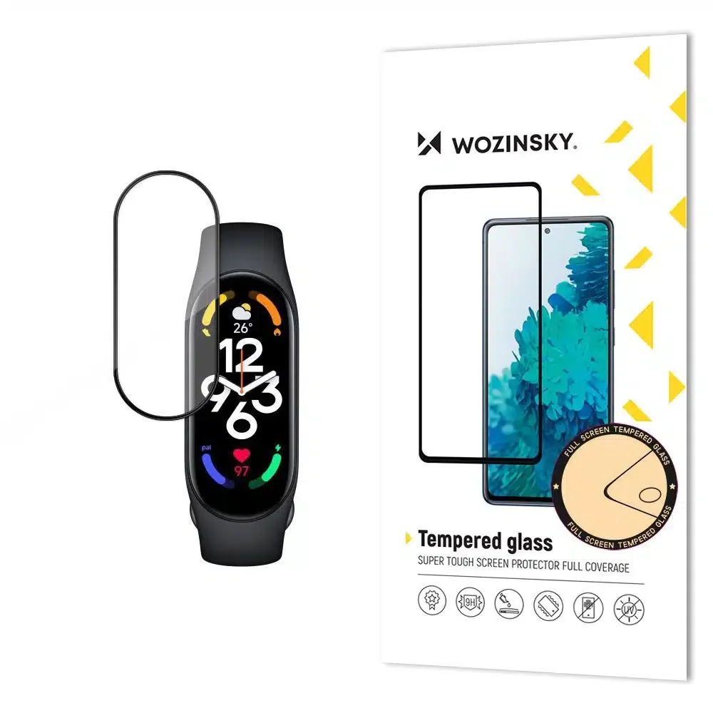 Φωτογραφία προϊόντος: Durable Wozinsky Πλήρες Κόλλα Πλήρης Οθόνη Θερμαινόμενο Γυαλί με Πλαίσιο για Xiaomi Mi Band 8 - Μαύρο