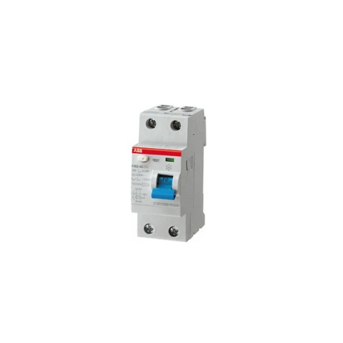Φωτογραφία προϊόντος: Abb FH202AC-40/0.03 Ρελέ Ράγας Διαρροής 40A Διπολικό με Τάση 230V 2x40A 30mA 26211