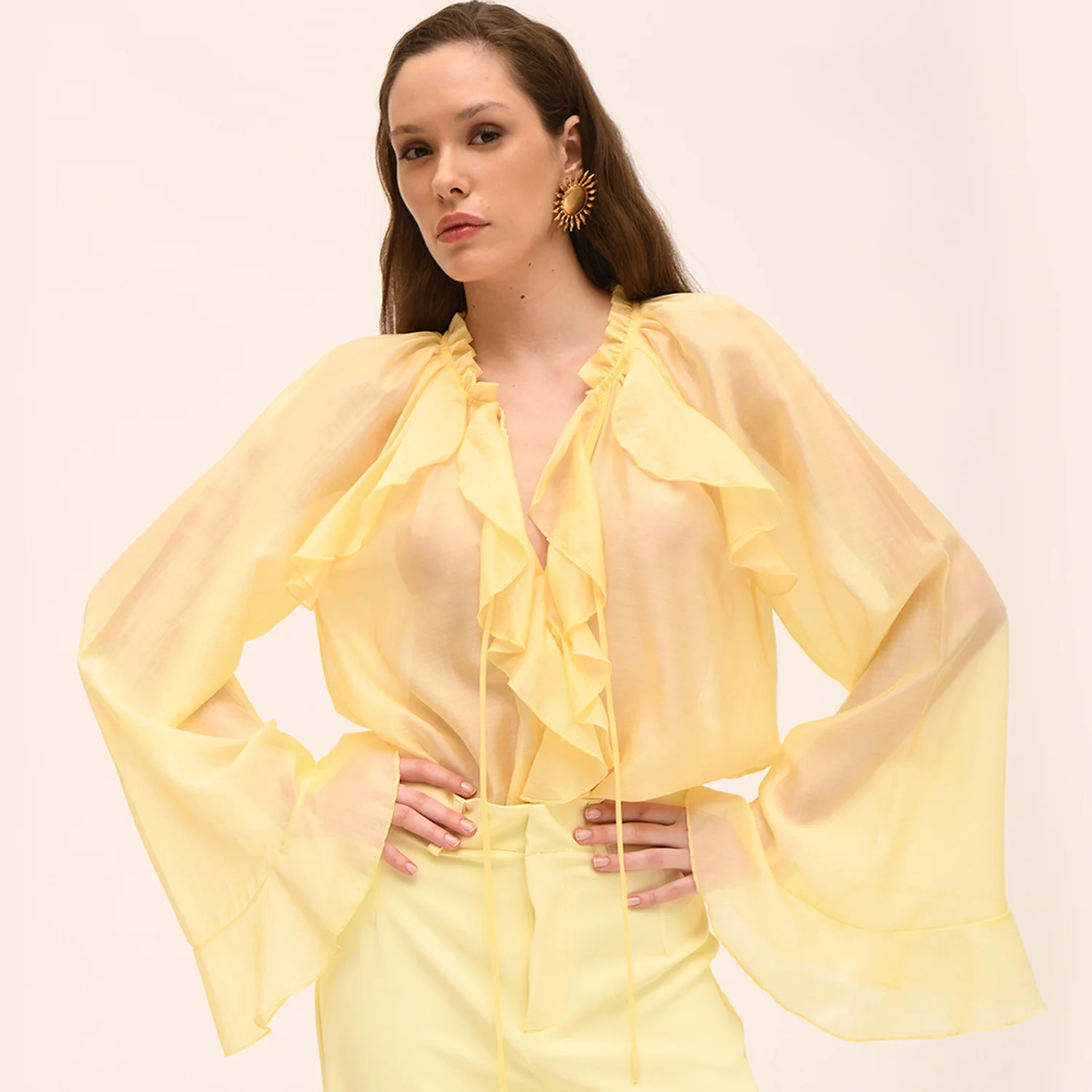 Φωτογραφία προϊόντος: Twenty-29 Blouse With Ruffles 9656 Yellow