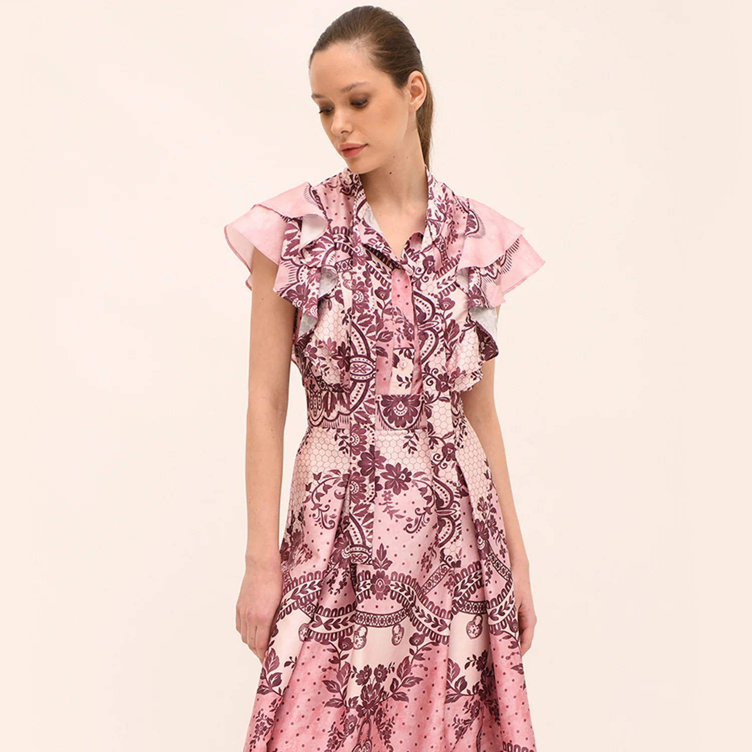 Φωτογραφία προϊόντος: Twenty-29 Satin Shirt With Ruffles 9789 Pink