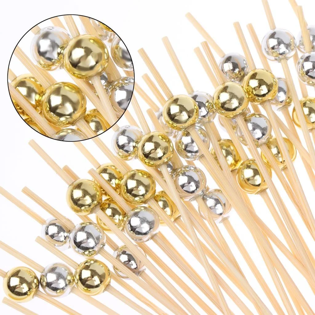 Φωτογραφία προϊόντος: COCKTAIL PICK 12CM GOLD AND SILVER BALLS Pack of 100