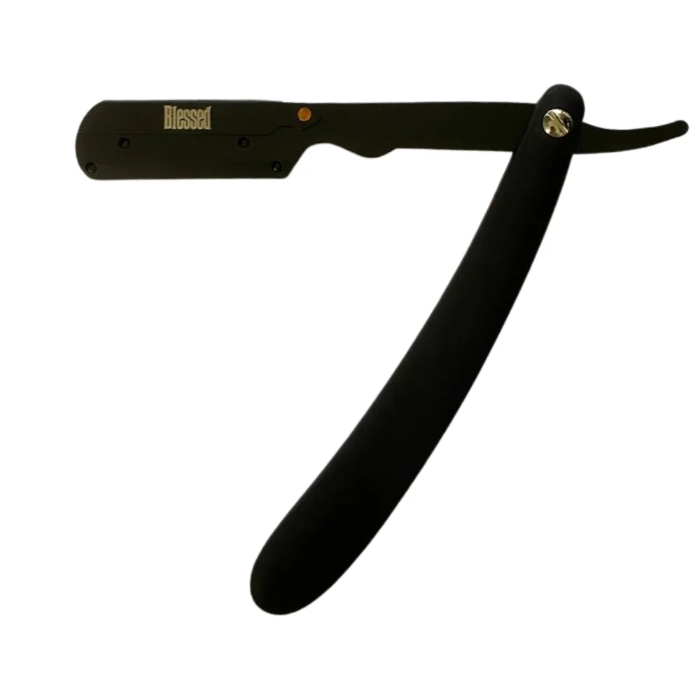 Φωτογραφία προϊόντος: BLESSED Components Σαβέτα-Φαλτσέτα Blessed Black Matt Shaving Razor + Θήκη (09166)