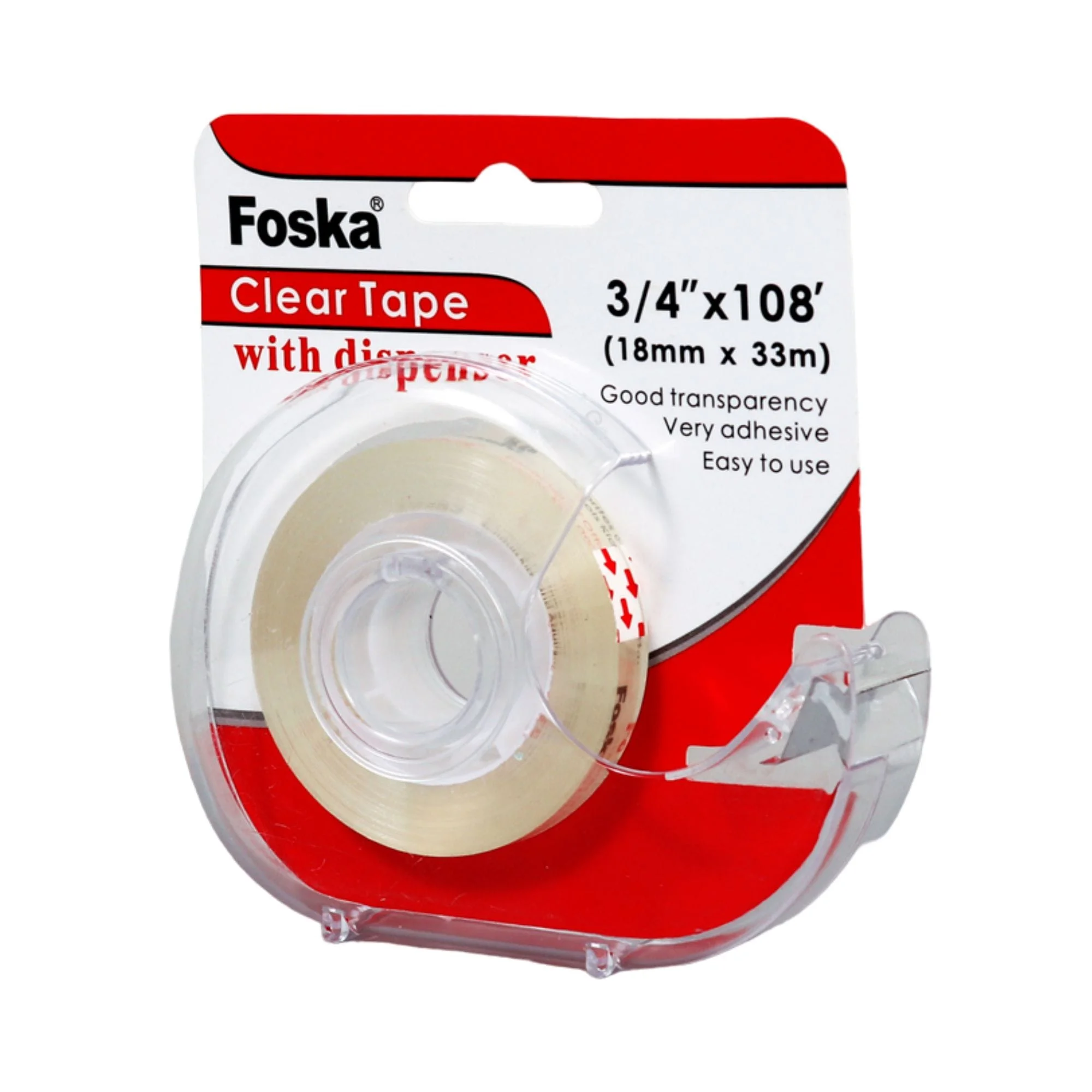 Φωτογραφία προϊόντος: Σελοτέιπ διάφανο 18mm Foska Clear Tape 33 μ. με βάση