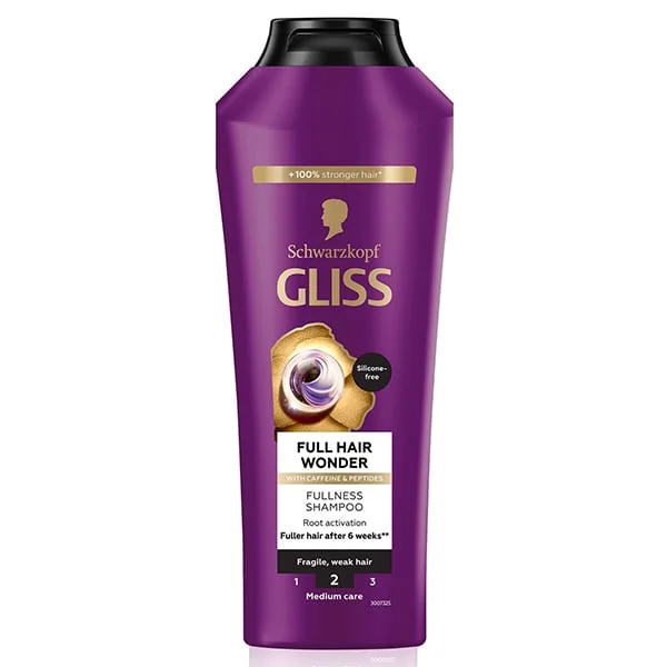 Φωτογραφία προϊόντος: Schwarzkopf Gliss Full Hair Wonder Σαμπουάν Ενδυνάμωσης με Καφεΐνη & Πεπτίδια για Λεπτά και Αδύναμα Μαλλιά 400ml