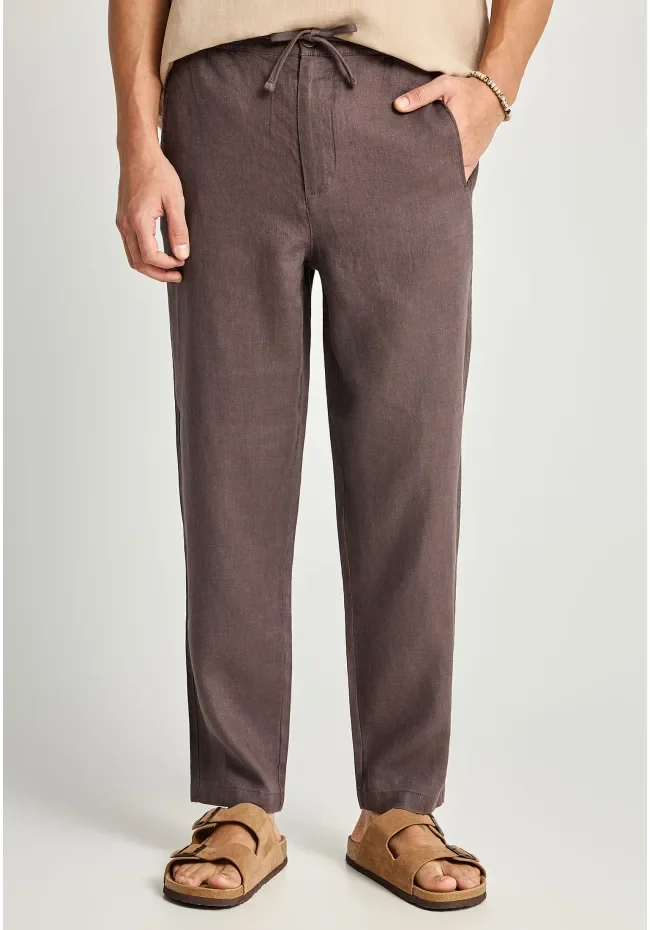 Φωτογραφία προϊόντος: FUNKY BUDDHA Ανδρικό comfort fit λινό chino παντελόνι, ,