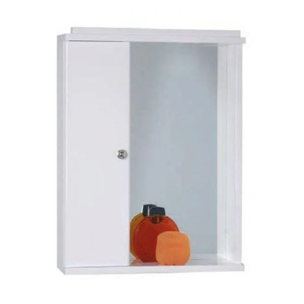 Φωτογραφία προϊόντος: [:en]Mirror Cabinet White with 1 storage 50cm[:el]Καθρέφτης μπάνιου Λευκός με 1 ντουλάπι 50cm[:]