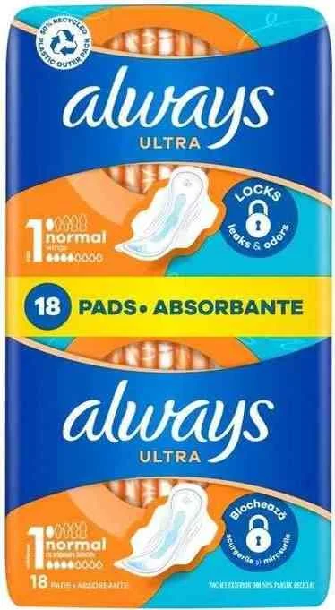 Φωτογραφία προϊόντος: Always Σερβιέτες Duo Ultra Normal - 20τμχ