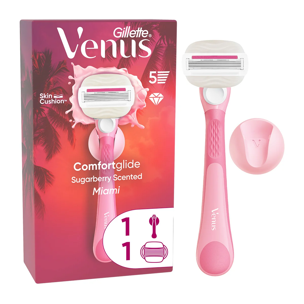 Φωτογραφία προϊόντος: Gillette Venus Miami Ξυραφάκι + 1 Ανταλλακτικό + Κρεμαστή Βάση