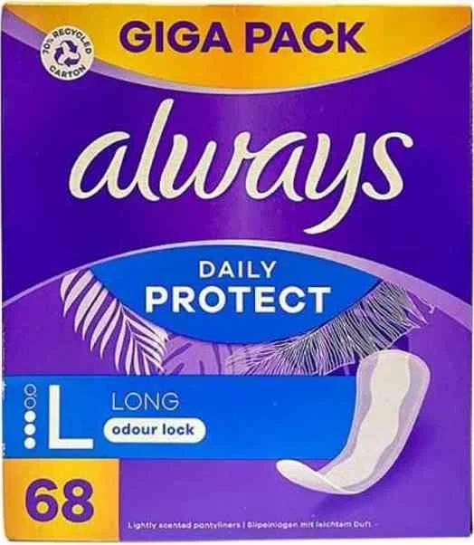 Φωτογραφία προϊόντος: Always Σερβιετάκια Dailies Extra Protect Long Odour Lock Large - 68τμχ