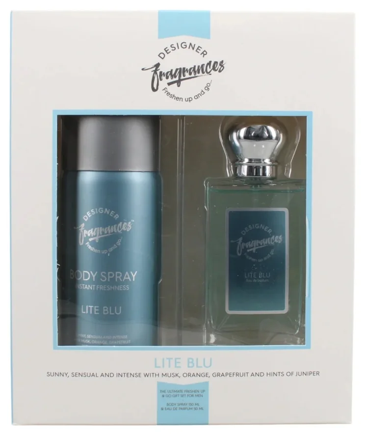 Φωτογραφία προϊόντος: Designer Fragrances Lite Blue Ανδρικό Σετ Δώρου 2τμχ: Eau De Parfum 50ml + Deodorant Spray 150ml