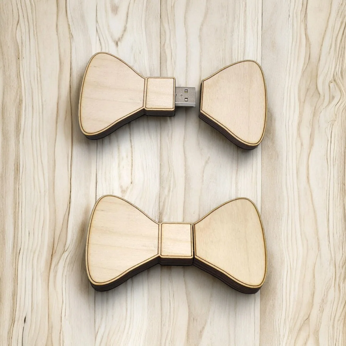 Φωτογραφία προϊόντος: woodseason Ξύλινο Usb Stick 16 Gb σε σχήμα Παπιγιόν Κωδ.:1950